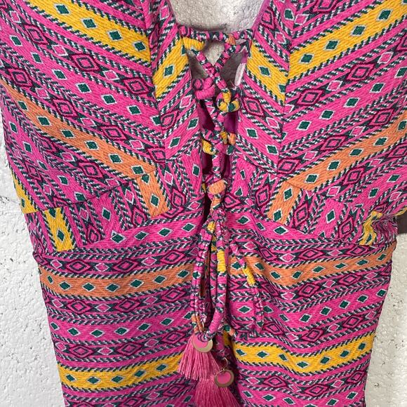 Jessica Simpson Shine Bright Lace Front 1 Piece Swimsuit Tulip Multi Medium - Picture 4 of 12